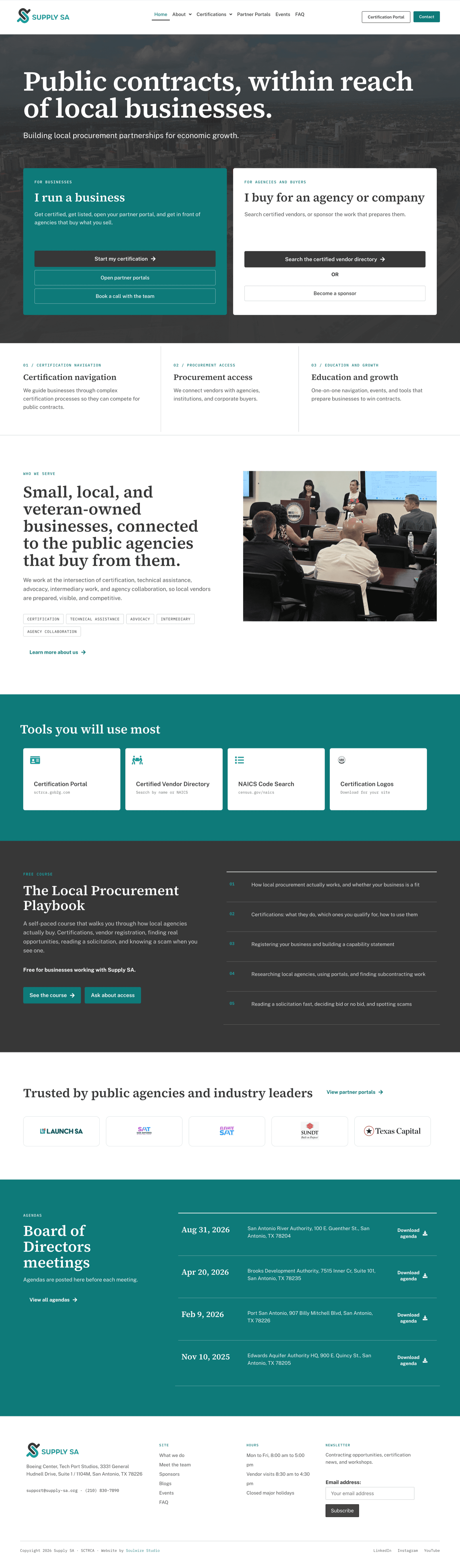 The Supply SA website after the redesign by Soulwire Studio.