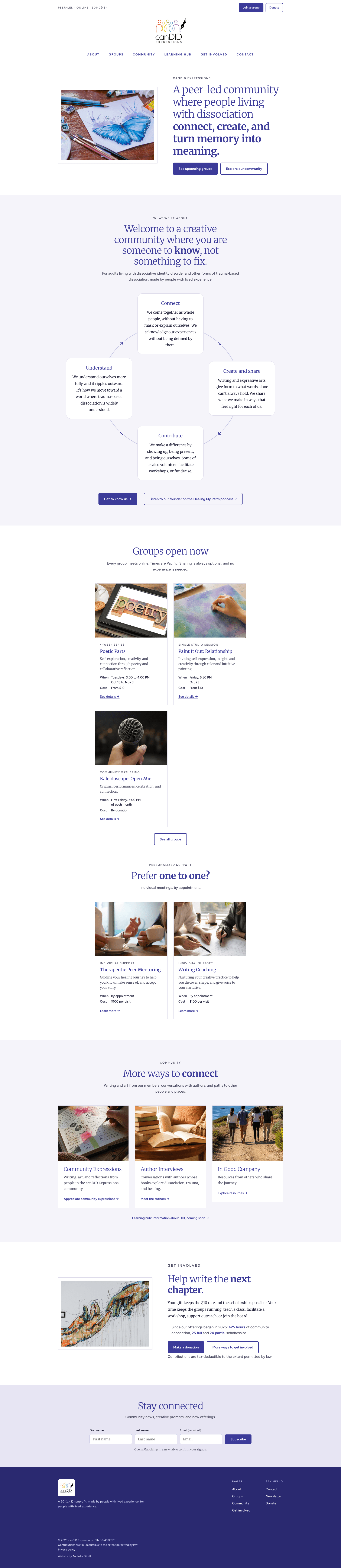 The canDID Expressions website after the redesign by Soulwire Studio.