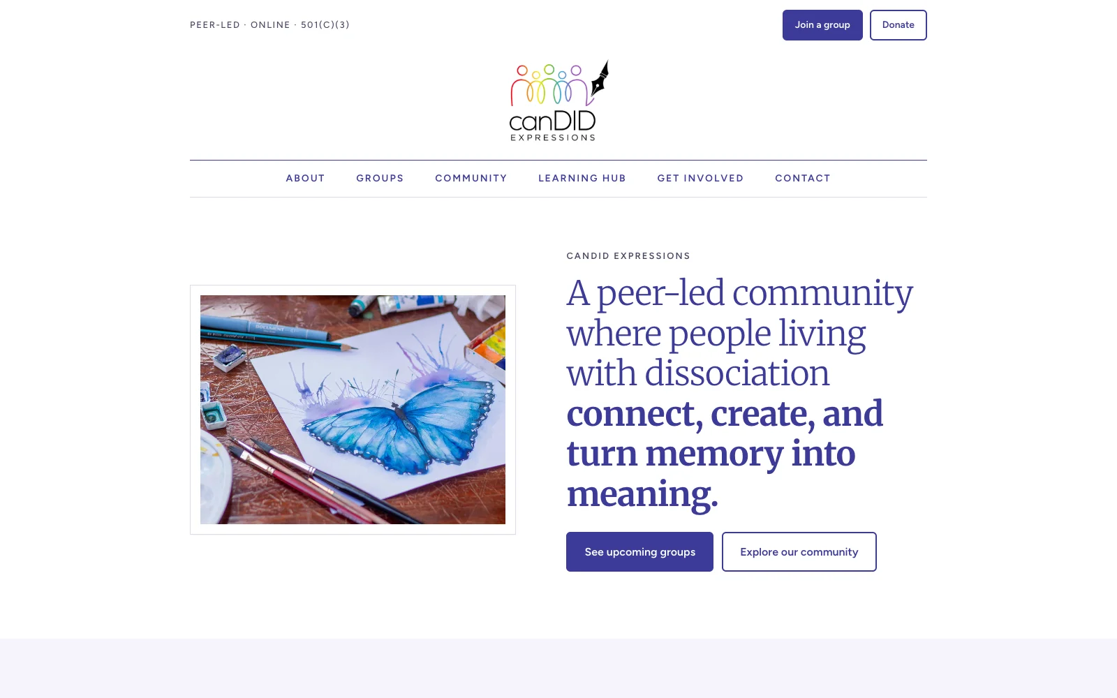 The homepage of the canDID Expressions site on a laptop screen.