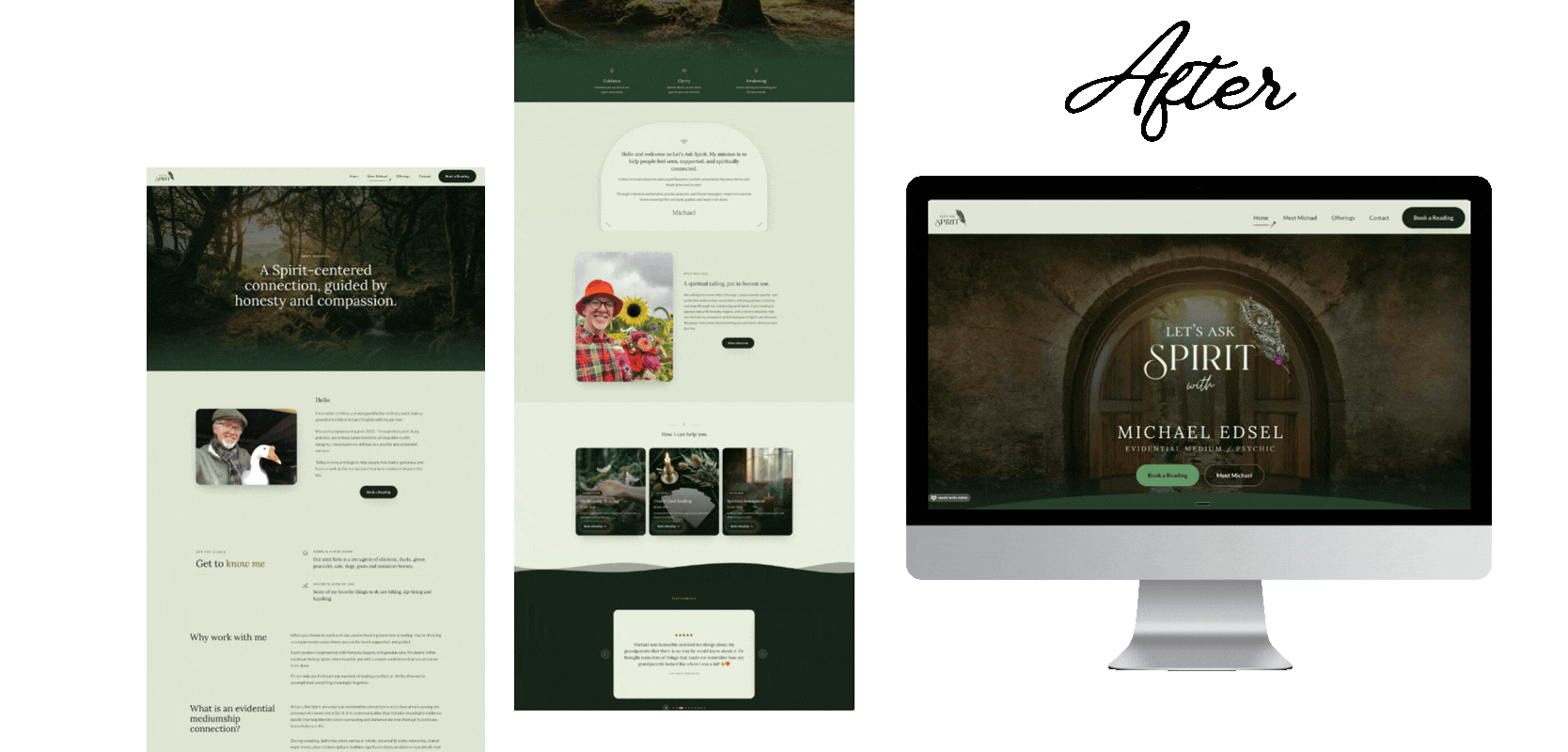 The Let's Ask Spirit website after the redesign, custom built by Soulwire Studio.